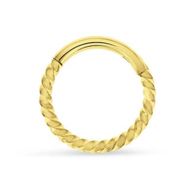 Anillo de tabique articulado trenzado de acero quirúrgico - Oro 6 mm