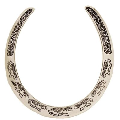Thick Elephant Choker Necklace - Silver