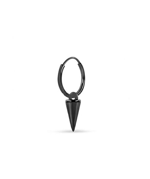 Sterling Silver Hoop with Cone - Black