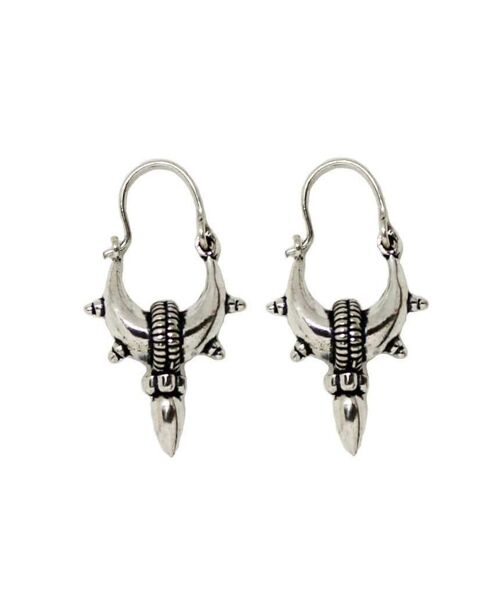 Mandala Hoop Earrings - Silver Small