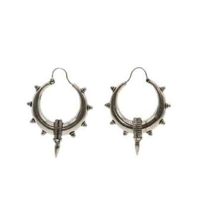 Mandala Hoop Earrings - Silver Large