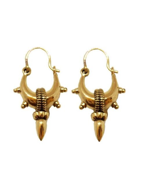 Mandala Hoop Earrings - Gold Small