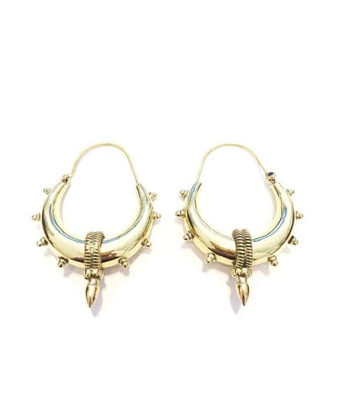 Mandala Hoop Earrings - Gold Large