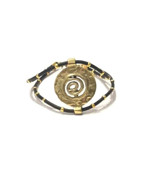 Spiral Leather Bracelet - Gold