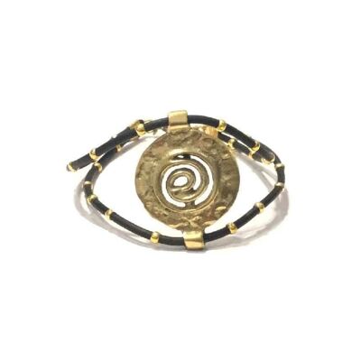 Spiral Leather Bracelet - Gold