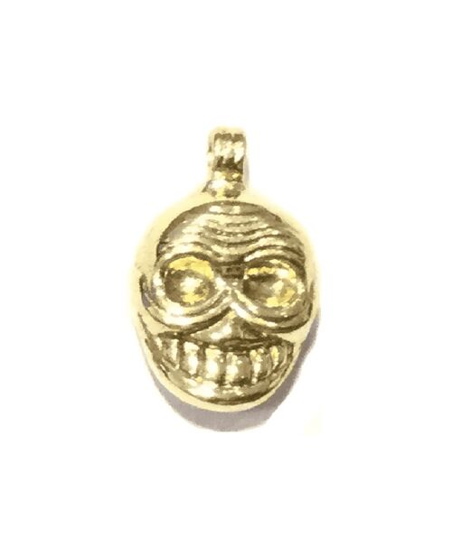 Smiling Skull Pendant - Gold