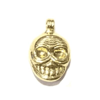 Lächelnder Totenkopf-Anhänger - Gold