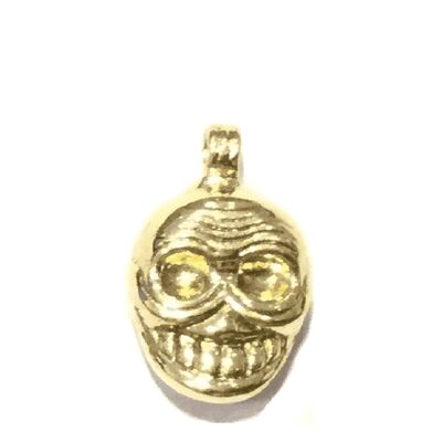 Smiling Skull Pendant - Gold