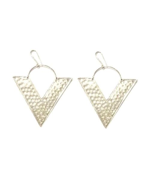 Big Triangle Earrings - Silver