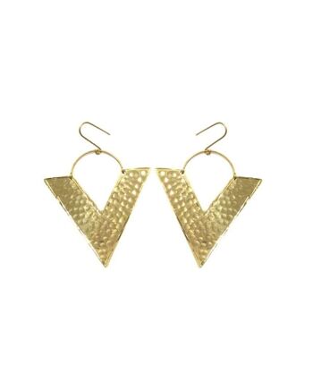 Boucles d'Oreilles Grand Triangle - Or 1