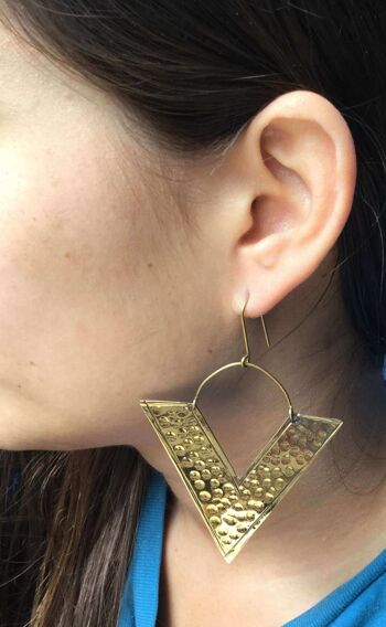 Boucles d'Oreilles Grand Triangle - Or 8
