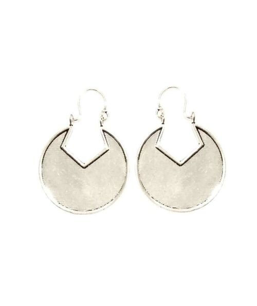 Geometric Hoop Earrings - Silver