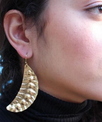 Boucles d'Oreilles Feuille - Or 2