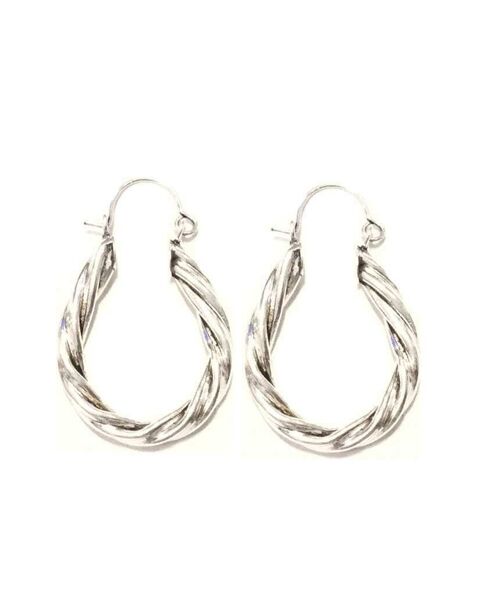Curly Hoop Earrings - Silver