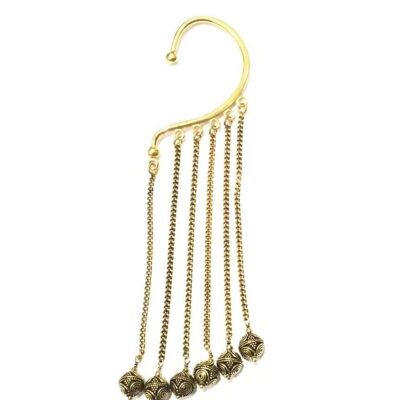 Boucles d'Oreilles Pendantes avec Chaîne à Maillons Gouttes - Doré