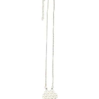 Halskette mit Wabenanhänger - Silber