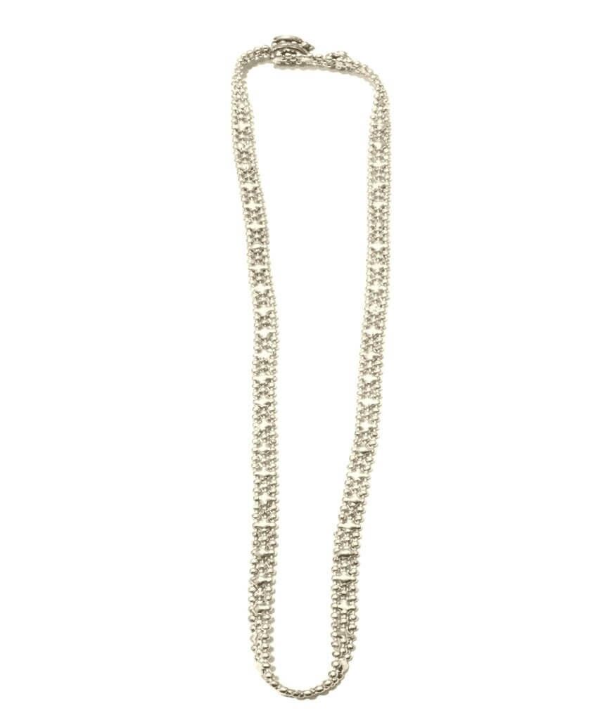 Collar largo de cota de malla - Plata