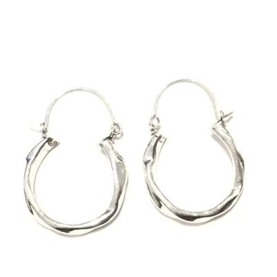 Twist Hoop Earrings - Silver