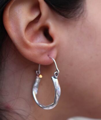 Boucles d'oreilles créoles torsadées - Or 4