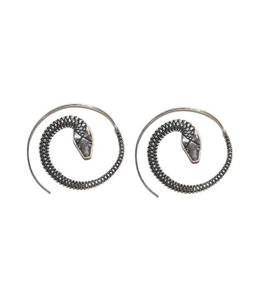 Snake Swirl Earrings - Silver
