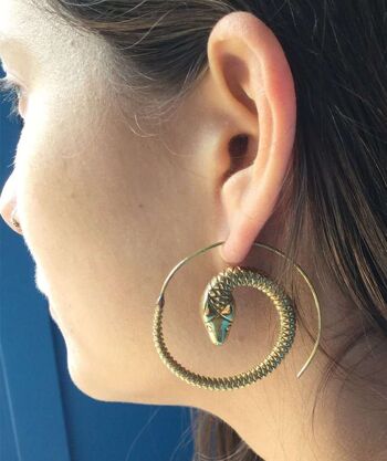 Boucles d'Oreilles Tourbillon Serpent - Or 2