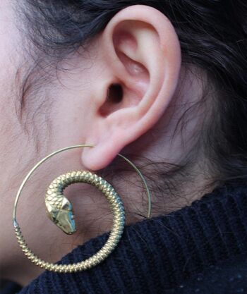 Boucles d'Oreilles Tourbillon Serpent - Or 4