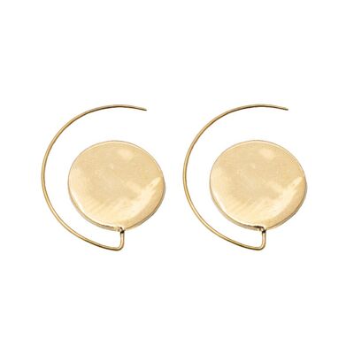 Circle Drop Earrings - Gold