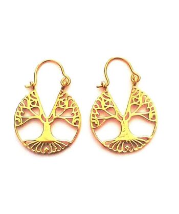 Boucles d'Oreilles Arbre de Vie - Or 1