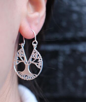 Boucles d'Oreilles Arbre de Vie - Or 3