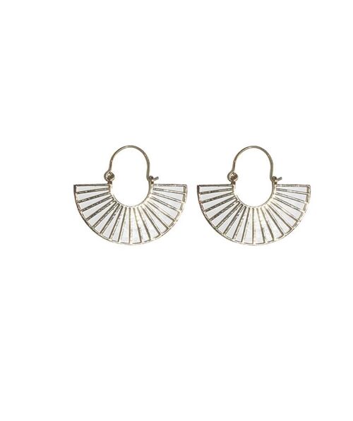 Cleopatra Fan Earrings - Silver Small