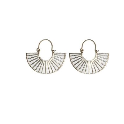 Cleopatra Fan Earrings - Silver Small