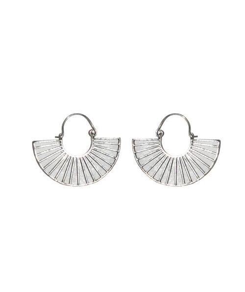 Cleopatra Fan Earrings - Silver Large