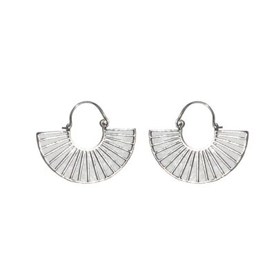 Cleopatra Fan Earrings - Silver Large
