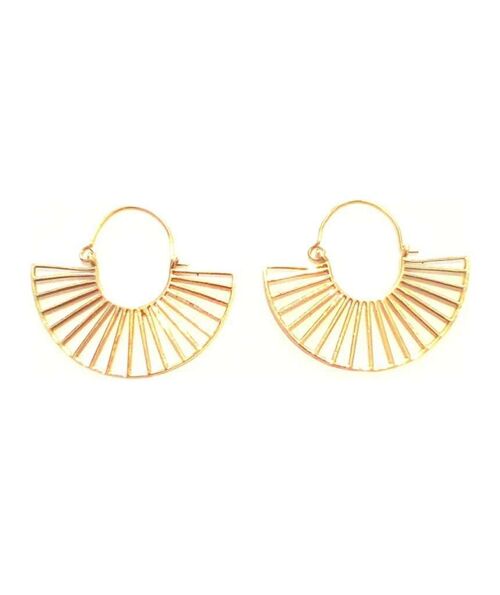 Cleopatra Fan Earrings - Gold Large