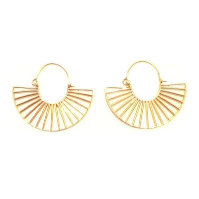 Cleopatra Fan Earrings - Gold Large