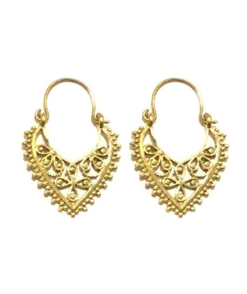 Mandala Triangle Earrings - Gold