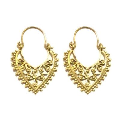 Boucles d'Oreilles Triangle Mandala - Or