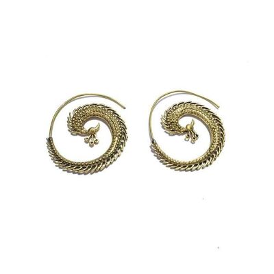 Peacock Swirl Earrings - Silver & Turquoise