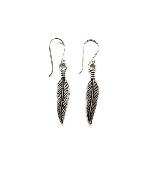 Feather Earrings - Silver