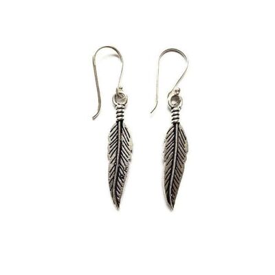 Feather Earrings - Silver