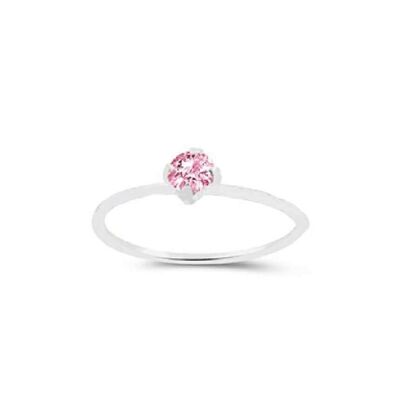 Nasenring aus Sterlingsilber mit Stein - Rosa