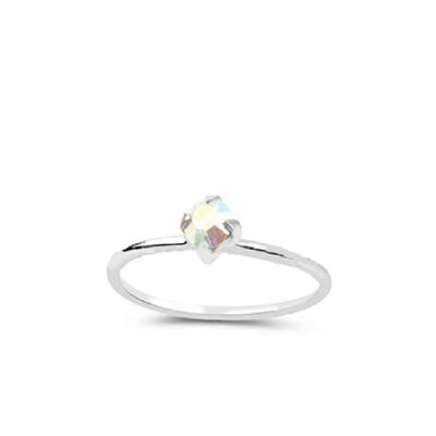 Sterling Silver Nose Ring with Stone - Multicolor