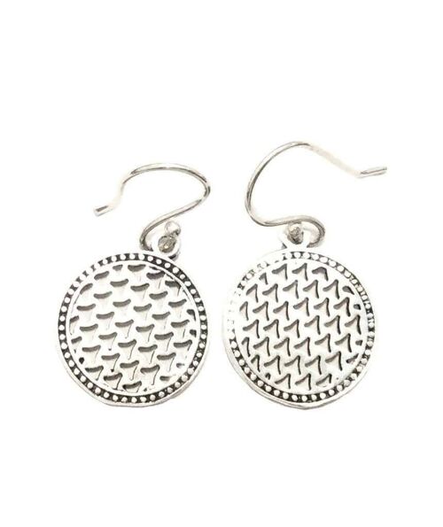 Drop Circle Earrings - Silver