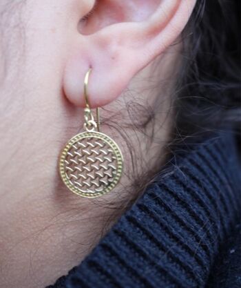 Boucles d'oreilles pendantes cercle - Argent 2