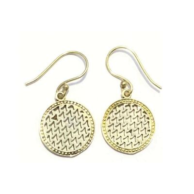 Drop Circle Earrings - Gold