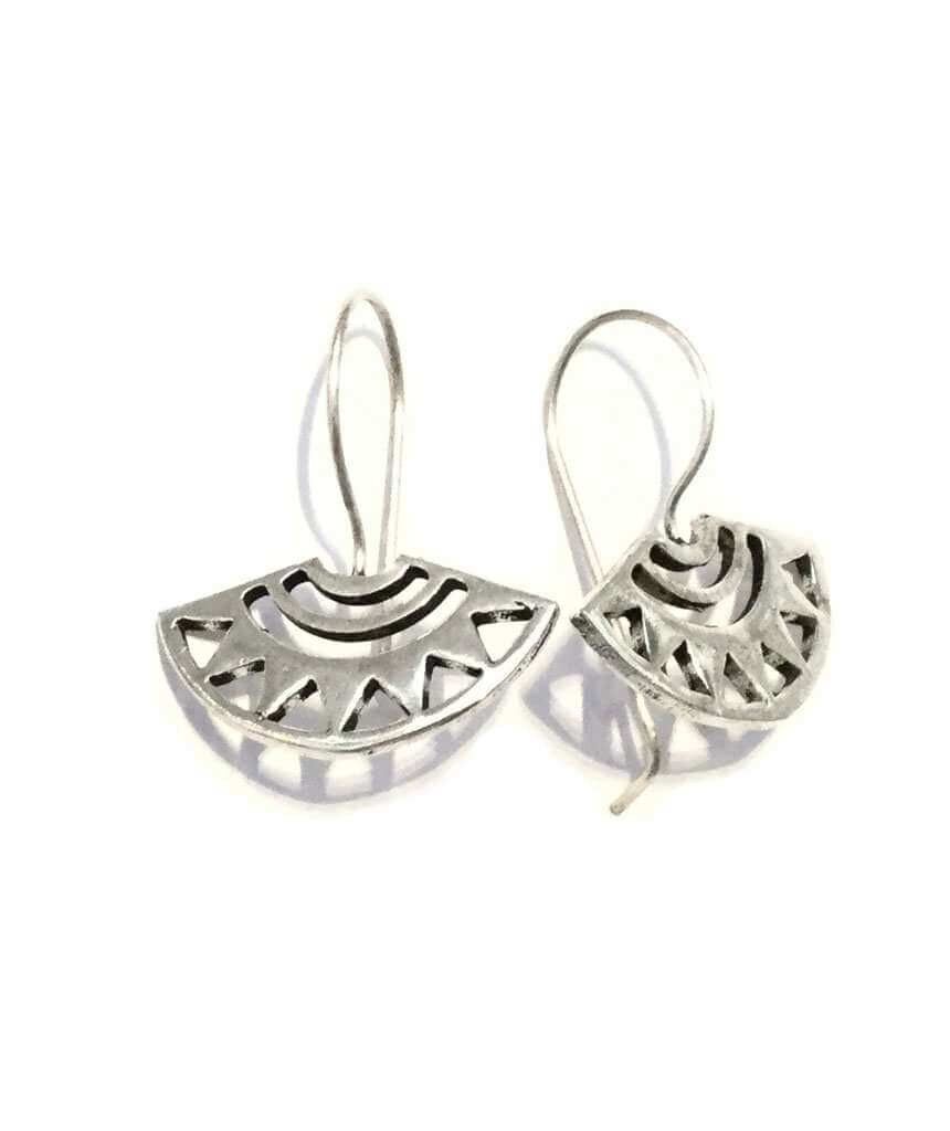 Boucles d'oreilles tribales Fan - Argent