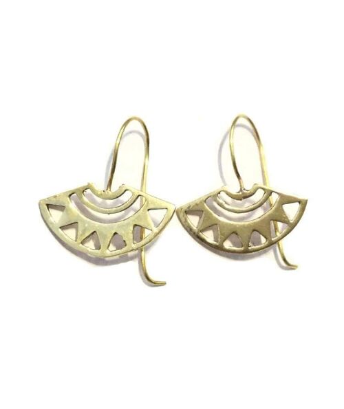 Fan Tribal Earrings - Gold