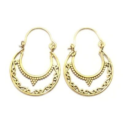 Ethnic Round Earrings - Gold