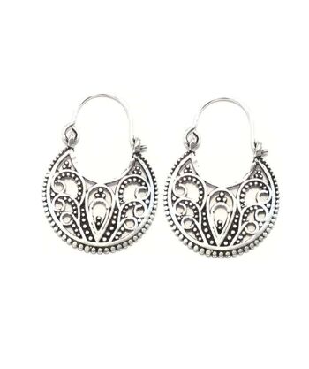 Boucles d'Oreilles Fleur de Vie - Argent 1