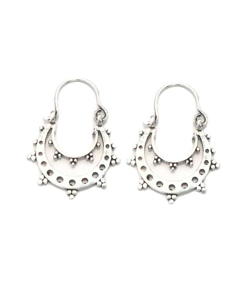 Boucles d'oreilles rondes Boho - Argent